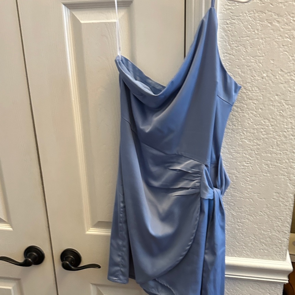 Lulu's One Shoulder Blue Dress